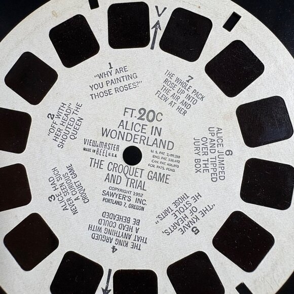 Alice In Wonderland View-Master Reel FT-20C Kodachrome 1952 Sawyers Portland OR - Picture 2 of 3